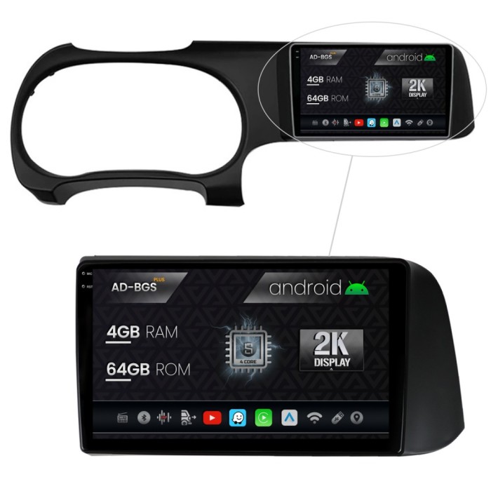 Navigatie 2K Hyundai I10 (2020+), Android OS, S-Quadcore 4GB RAM + 64GB ROM, 9.5 Inch - AD-BGS90042K+AD-BGRKIT221