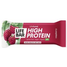 Lifebar baton proteic cu zmeura, bio, 40g, Lifefood