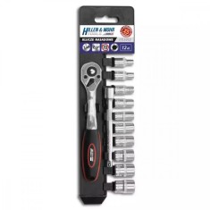 Trusa chei tubulare CrV 12buc de la 4-13 prindere 1/4&amp;quot; Hillen &amp;amp; Mohr