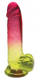 Dildo Realist Shades Jelly Roz/Galben Large 20 cm