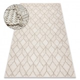 Covor JERSEY 19231 bej - Geometric, structurale, bucla BOHO, 60x100 cm