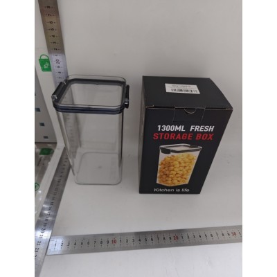 Container Borcan pentru Alimente, Flippy, din Plastic, 1300 ml, Transparent foto