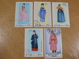 Lot 5 Timbre Vechi Asia - Costume Traditionale Coreea de Nord 1977, Mongolia -A94