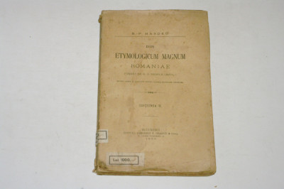 Din Etymologicum magnum Romaniae - B. P. Hasdeu - 1894 foto