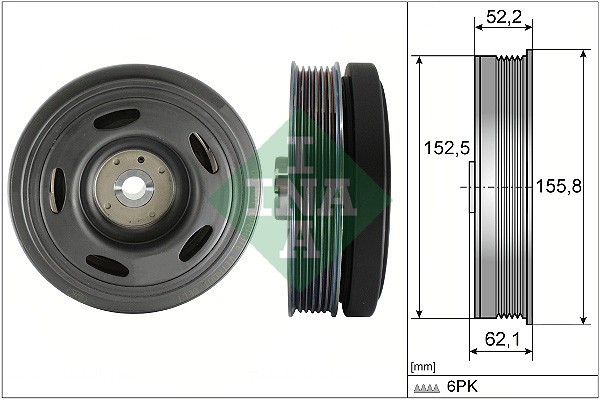 INA 544 0515 10 Fulie curea, arbore cotit