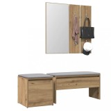 VidaXL Set de mobilier pentru hol din lemn de stejar artizanal