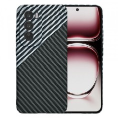 Husa pentru Oppo Reno12 Pro, Techsuit, Carbonite FiberShell, Neagra Gri