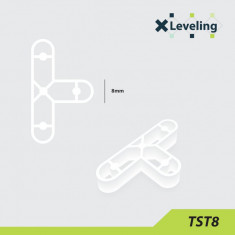 Distantiere tip T ( Teuri ) pt. placi - gresie si faianta - Rost 8 mm - 250 buc - XLEV-TST8-250