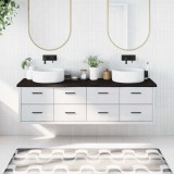vidaXL Blat de baie, gri &icirc;nchis, 180x50x(2-4) cm, lemn masiv tratat