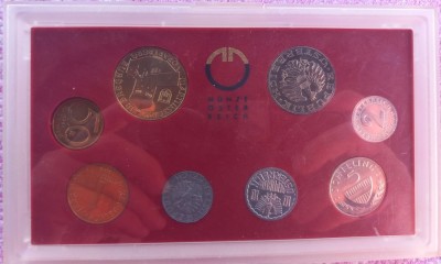 SET 8 MONEDE AUSTRIA - 1990 - DE LA 2 GROSCHEN LA 20 SCHILLING VORARLBERG - MARTINSTURM BREGENZ - MONEDE PROOF foto