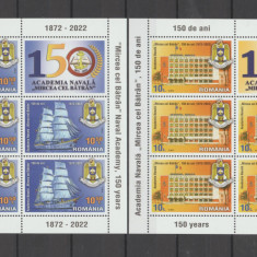 ROMANIA 2022 ACADEMIA NAVALA 150 ani Minicoli cu 5 timbre+1 vinietaLP.2394 MNH