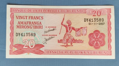 Burundi - 20 Francs (2007) sDY413 foto
