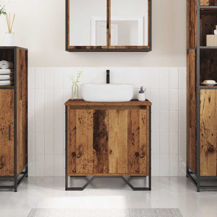 vidaXL Dulap chiuvetă baie Lemn vechi 60x35x60 cm Lemn ingineresc