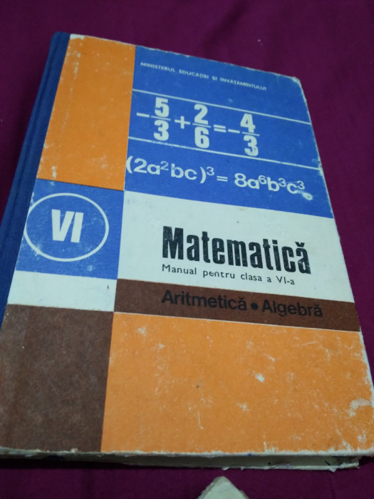 MANUAL DE MATEMATICA-ARITMETICA /ALGEBRA- -C.P.POPOVICI CLSA VI CARTONATA 1986