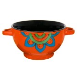 Bol Ceramic, Portocaliu, Capacitate 650ml, Diametru 14cm, &Icirc;nălțime 7cm, Utilizabil &Icirc;n Cuptorul Cu Microunde și Mașina De Spălat Vase