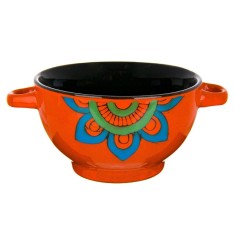 Bol Ceramic, Portocaliu, Capacitate 650ml, Diametru 14cm, &Icirc;nălțime 7cm, Utilizabil &Icirc;n Cuptorul Cu Microunde și Mașina De Spălat Vase