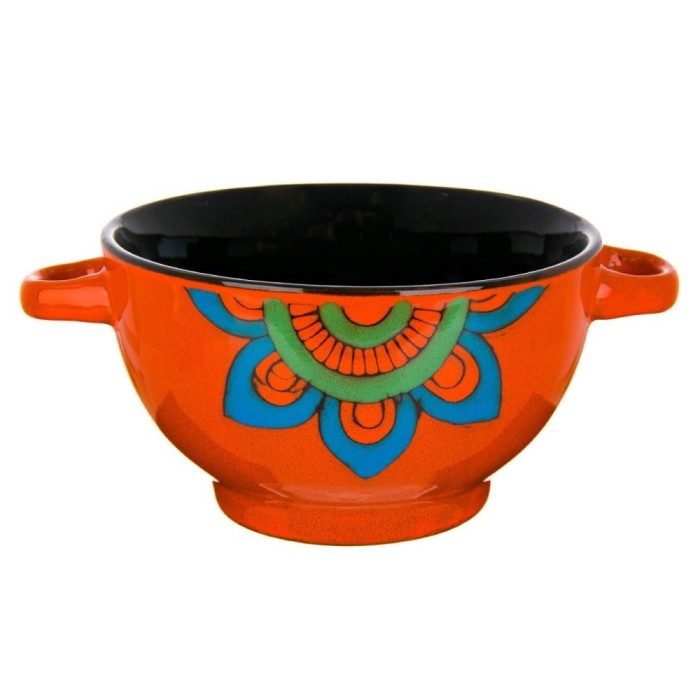 Bol Ceramic, Portocaliu, Capacitate 650ml, Diametru 14cm, &Icirc;nălțime 7cm, Utilizabil &Icirc;n Cuptorul Cu Microunde și Mașina De Spălat Vase