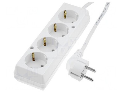 Prelungitor 4 Prize Schuko PVC Alb 16A foto