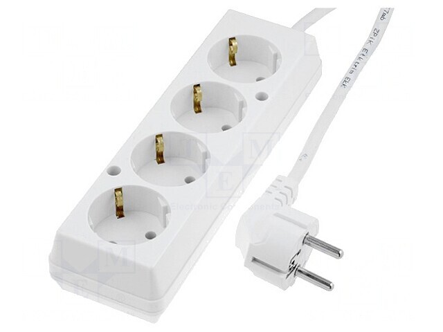 Prelungitor 4 Prize Schuko PVC Alb 16A
