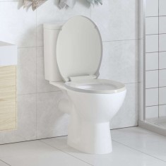 vidaXL Capac WC cu &icirc;nchidere silențioasă, alb, oval 141762