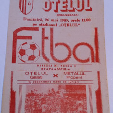 Program meci fotbal OTELUL GALATI - METALUL PLOPENI (26.05.1985)