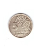 Moneda Guinea 5 francs/franci 1985, stare buna, curata