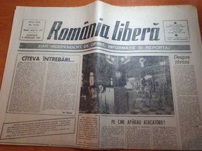 ziarul romania libera 4 februarie 1990-art. &amp;quot; pe cine aparau atacatorii ? &amp;quot; foto