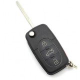 Audi - carcasa cheie tip briceag cu 3+1 butoane buton de panica si baterie 2032 - CARGUARD