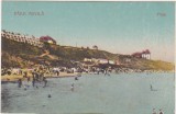 Băile Movilă &ndash; Eforie Sud, Plaja, carte poștală interbelică color animată, nr. 633