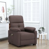 VidaXL Fotoliu de masaj electric, maro &icirc;nchis, material textil