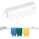 Uscator Rufe Retractabil 5 Sfori, 3.75m, Economic, Ideal Baie/Balcon, Alb