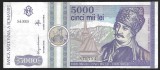 ROMANIA 5000 / 5.000 LEI 1992 - MARTIE [02] P- 103a , Serie H.0005 / 870754
