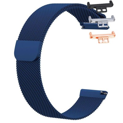 Curea Milanese Loop, compatibila Huawei Watch Fit 1, cu adaptor dedicat, Albastru foto