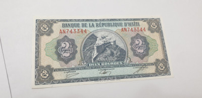 bancnota haiti 2 g 1986-1988 foto