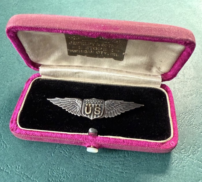 Insigna Pilot Militar USA WW1 Tiffany&amp;Co aur/argint Pilot Badge Air Force gold/silver