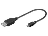 Cablu USB 2.0 Micro B 0.2m Negru, Goobay