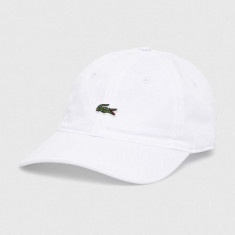 Lacoste șapcă de baseball din bumbac culoarea alb, cu imprimeu RK0491-031