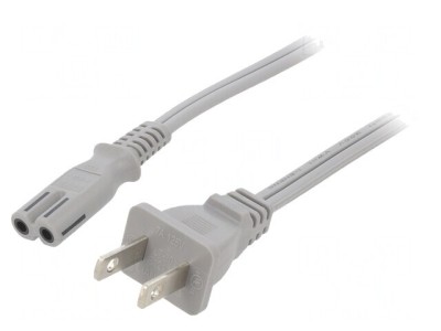 Cablu Alimentare IEC C7 - NEMA 1-15, 1.8m, Gri foto