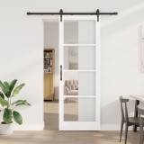 Ușă glisantă vidaXL cu set de fierărie alb 83x232 cm lemn masiv de pin