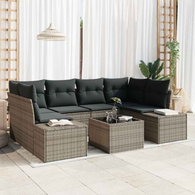 vidaXL Set de canapele pentru grădină Manual 7 pcs Gri 55 x 55 x 37 cm 3355628 foto