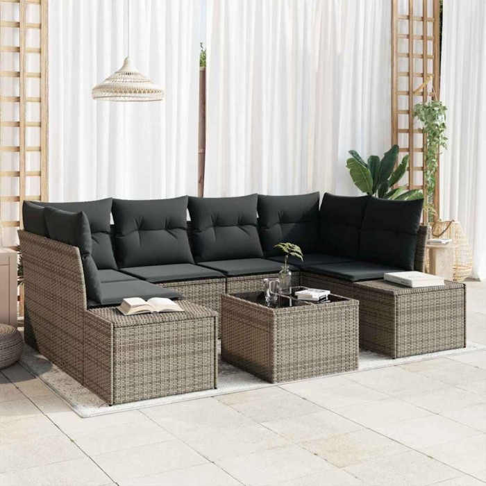 vidaXL Set de canapele pentru grădină Manual 7 pcs Gri 55 x 55 x 37 cm 3355628