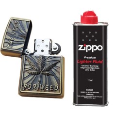 Bricheta Tip Zippo, 3D Relief, Metalica, The Need For Weed, Lichid Zippo 125 ml foto