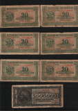 Lot / Set drachmai Grecia 6 x 20 1940 + 1 x 5000000 1944 / circulate / vezi scan