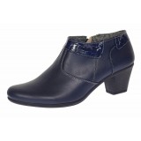 Botine dama din piele naturala cu fermoar MV4 Bleumarin BT