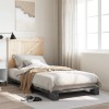 VidaXL Cadru de pat cu tăblie, gri, 90x200 cm, lemn masiv de pin 3281562