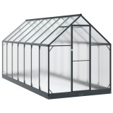 vidaXL Seră de grădină cu ușă Antracit 183,5 x 423,5 x 207 cm 3433045