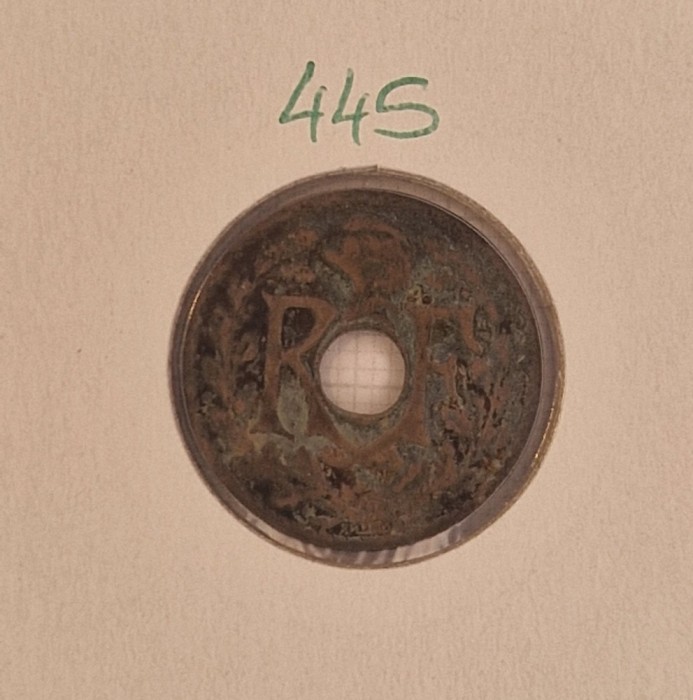 445 French Indochina &frac12; Cent, 1936, KM#20,