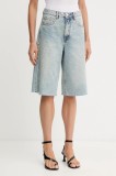 Gestuz pantaloni scurți din denim uni, high waist, 10910165
