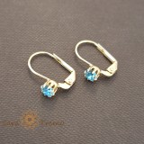 Cercei Regina Oceanului , Cristale bleu placati aur 18K Brazilia