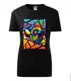 Tricou Personalizat cu Design Geometric de Lup Colorat - Arta Moderna si Creativa